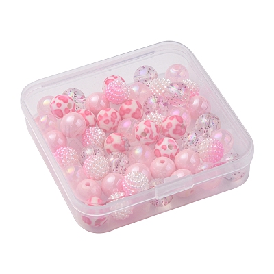 50Pcs 5 Style Acrylic Beads MACR-FS0001-50-1