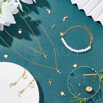 16Pcs 4 Style Brass Pendants Sets KK-BC0011-25-1