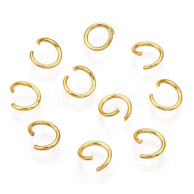 PVD Vacuum Plating 304 Stainless Steel Open Jump Rings X-STAS-R049-6x0.8mm-G-1