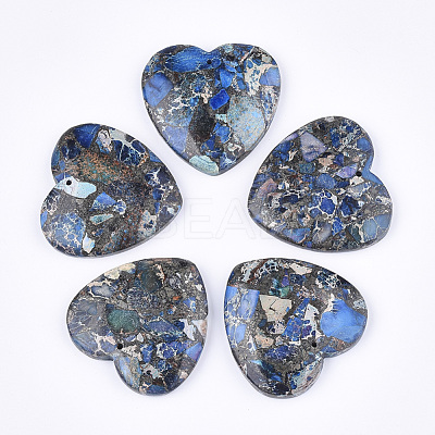 Synthetic Gold Line Regalite/Imperial Jasper/Sea Sediment Jasper Pendants G-S329-068A-1