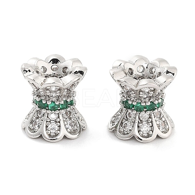 Brass Micro Pave Clear Cubic Zirconia Beads KK-P271-39B-01-1