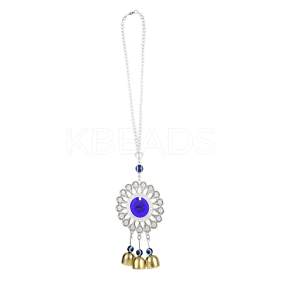 Evil Eye Alloy Lampwork Pendant Decorations LS-HJEW-M005-02F-AS-1