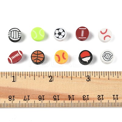 100Pcs Handmade Polymer Clay Beads CLAY-FP0001-10-1