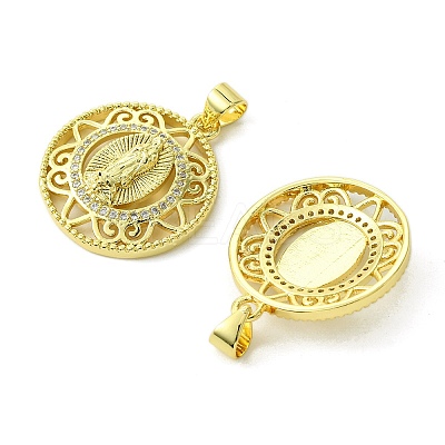 Eco-Friendly Brass Micro Pave Cubic Zirconia Pendants KK-A204-11G-1