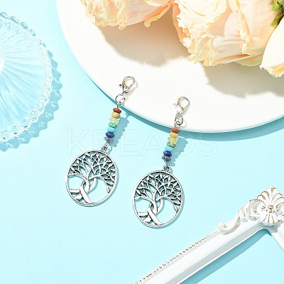 Alloy Tree of Life Pendant Decorations HJEW-JM01383-05-1