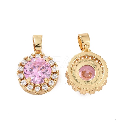 Brass Micro Pave Cubic Zirconia Charms KK-E068-VC423-1