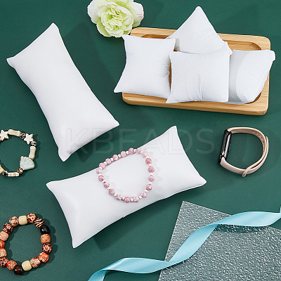 10Pcs 2 Styles Leather & Velvet Pillow Jewelry Bracelet Watch Displays BDIS-DC0001-01-1