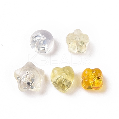 20 Pair 5 Style Heart & Half Round & Plum Blossom & Clover & Star Silicone Cover Ear Nuts SIL-XCP0001-08-1