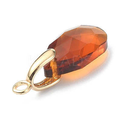 Faceted Teardrop Glass Pendants PALLOY-TA00051-1