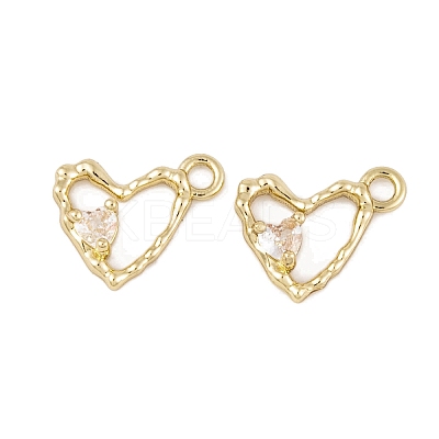 Brass Micro Pave Clear Cubic Zirconia Charms LS-KK-L212-19G-1