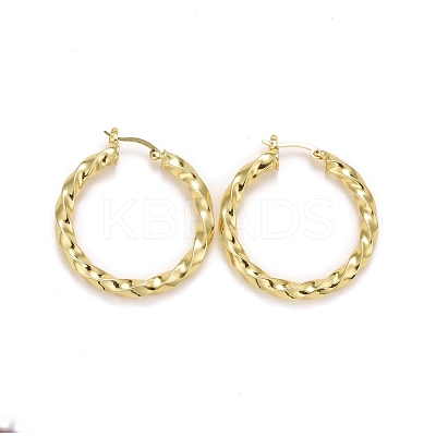 Rack Plating Brass Hoop Earrings EJEW-F278-05G-1