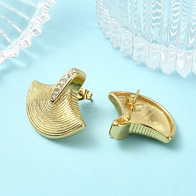 304 Stainless Steel Micro Pave Clear Cubic Zirconia Stud Earrings For Women EJEW-B112-02G-02-1