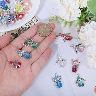 28Pcs 14 Style Electroplate Glass Pendants FIND-CA0007-83-1