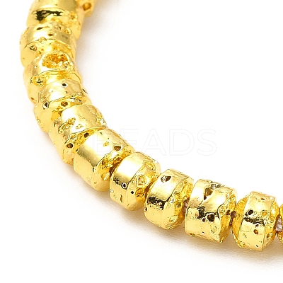 Electroplated Natural Lava Rock Beads Strands G-G984-14G-1