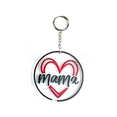 DIY Mother's Day Theme Flat Round Pendant Silicone Molds SIMO-H010-02J-1