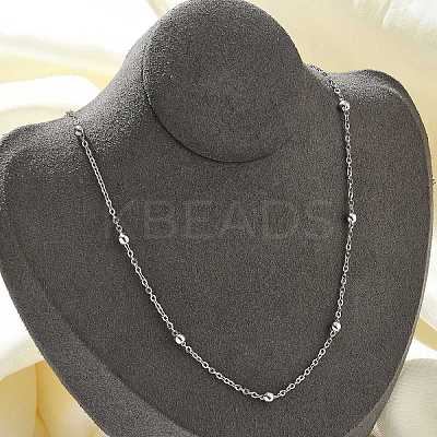 Brass Ball Cable Chain Necklaces for Women NJEW-M051-01P-1