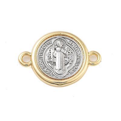 Rack Plating Religion Brass Connector Charms X-KK-B097-02G-1
