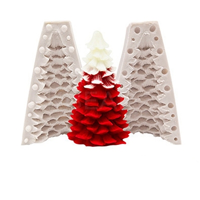 3D Christmas Tree DIY Candle Two Parts Silicone Molds LS-CAND-B002-01A-1