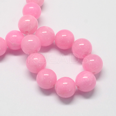 Natural Dyed Yellow Jade Gemstone Bead Strands X-G-R271-6mm-Y02-1