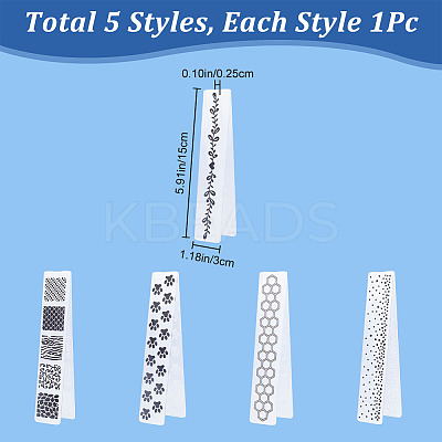 5Pcs 5 Styles Plastic Embossing Folders DIY-CP0009-03-1