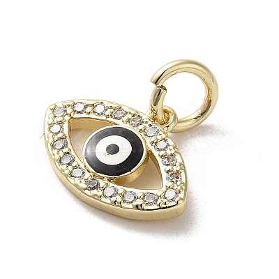 Brass Micro Pave Cubic Zirconia Charms KK-E092-07G-03-1