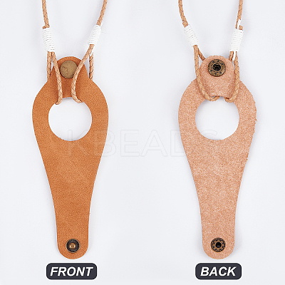 2Pcs 2 Colors Leather Eyeglasses Strap with Clip Holder and Brass Buckle AJEW-GF0005-54-1
