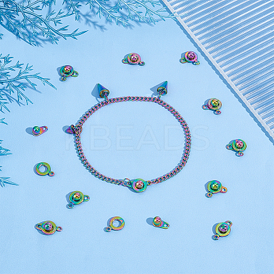 12Pcs 201 Stainless Steel Snap Clasps STAS-UN0053-71-1