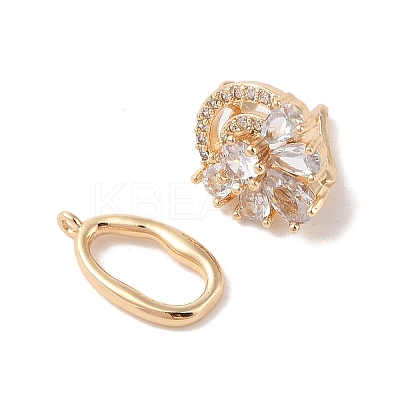 Brass Micro Pave Cubic Zirconia Twister Clasps KK-B100-069G-1