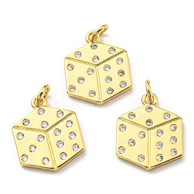Brass with Cubic Zirconia Pendants KK-K341-19A-G-1