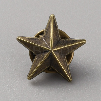 Alloy Star Lapel Pin Brooch LS-JEWB-WH0038-02AB-1