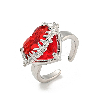 Zinc Alloy Rhinestone Solitaire Ring RJEW-Z048-03P-03-1