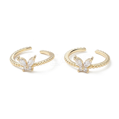 Butterfly Clear Cubic Zirconia Cuff Ring LS-RJEW-M146-12G-1