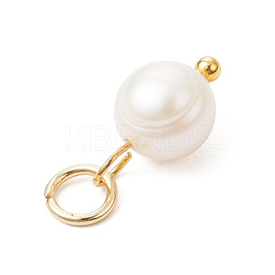 3Pcs 3 Colors Natural Cultured Freshwater Pearl Two Sides Polished Charms PALLOY-JF04036-1