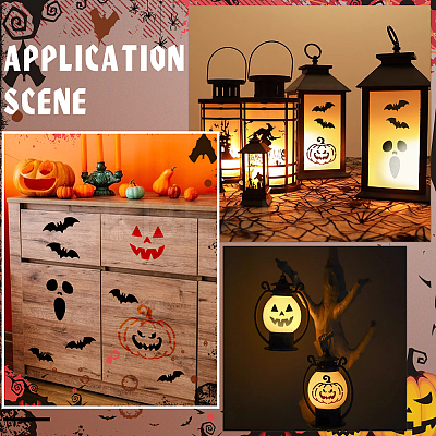 4Pcs Halloween Theme Acrylic Quilting Templates DIY-BC0015-86B-1