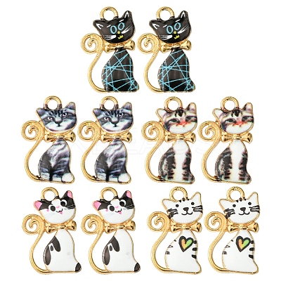 10Pcs Alloy Enamel Pendants ENAM-FS0001-83-1