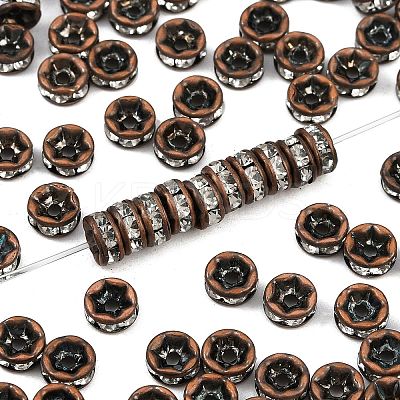 Brass Rhinestone Spacer Beads RB-A014-Z5mm-01R-NF-1
