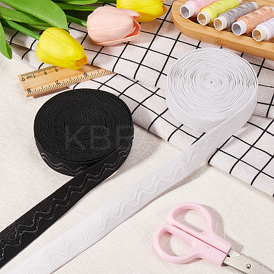 10 Yards 2 Colors Non-slip Transparent Silicone Polyester Elastic Band OCOR-GF0004-15A-1