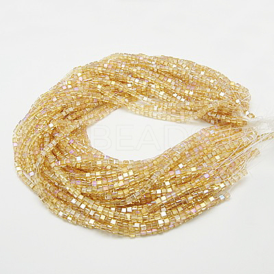 Electroplate Glass Beads Strands EGLA-D018-4x4mm-49-1