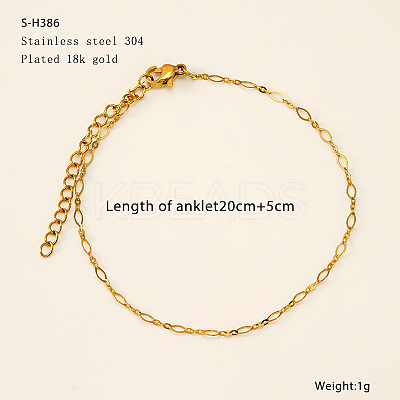 304 Stainless Steel Figaro Chain Anklets FS-WG7E8C4-11-1