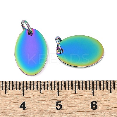 Ion Plating(IP) 304 Stainless Steel Stamping Blank Tag Charms STAS-I311-34RC-1