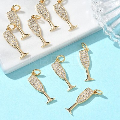 SHEGRACE Brass Clear Cubic Zirconia Charms XGRQ3P578-631G-1