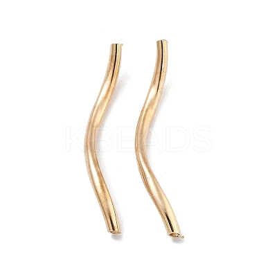 Brass Twist Tube Beads KK-B120-02D-LG-1