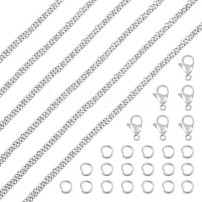 DIY 304 Stainless Steel Cable Chain Bracelets/Neckalaces Making Kits DIY-TA0011-27A-1