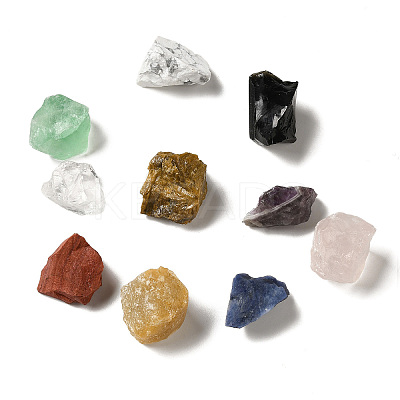10Pcs Raw Rough Natural Mixed Healing Crystal Stone G-A028-02-1