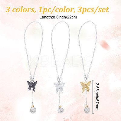 Brass Micro Pave Cubic Zirconia Butterfly Pendant Decorations HJEW-DR00024-1
