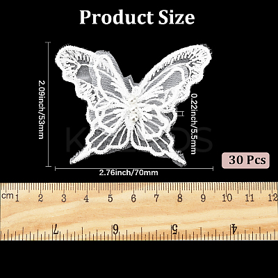 30Pcs Polyester Butterfly Lace Appliques DIY-CY0001-65B-1