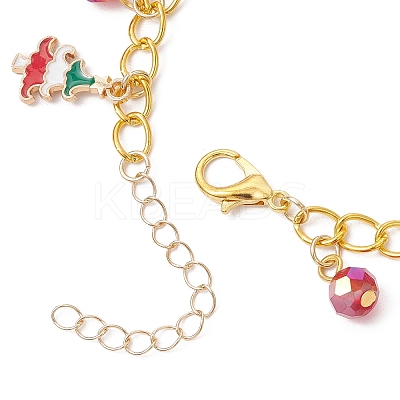 Christmas Alloy Enamel Charm Bracelets for Women BJEW-JB12074-1