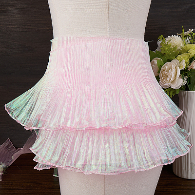 10 Yards Lucency Polyester Pleated Lace Trim OCOR-GF0004-74E-1