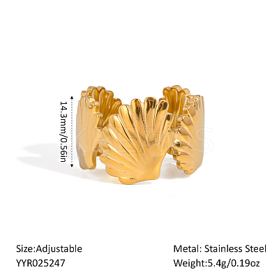 Ocean Themes Stainless Steel Cuff Rings CD7361-4-1
