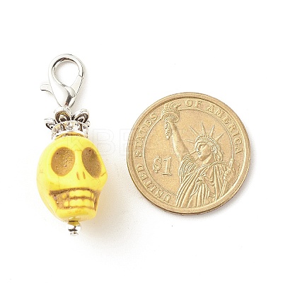 Skull Synthetic Howlite Pendant Decorations X1-HJEW-JM00620-1